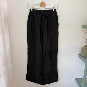 Fridaze Linen Full Wide Leg Pants XS